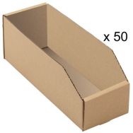 Bacs à bec carton kraft brun - Longueur 300 mm - 3,6 à 8,3 L