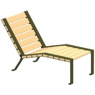 Bain de soleil Forézien 1 place robinier/acier - Tolerie Forezienne