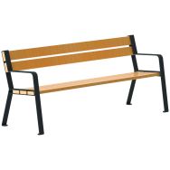 Banc Forézien 1,90 m robinier/acier - Tolerie Forezienne