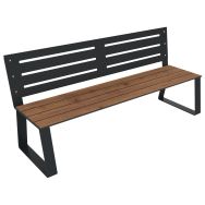 Banc HAVANE 1.80 dossier ajouré effet lames bois/métal - Buton Design