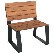 Banc HAVANE 1 place effet lames bois/métal - Buton Design