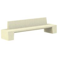 Banc Money 3 m grand dossier béton ocre sablé