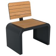 Banc NEW YORK 1 place effet lames bois/métal - Buton Design