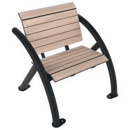 Banc SYDNEY 1 place bois effet lames/métal - Buton Design