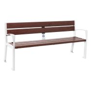 Banc Silaos 1.80 m accoudoirs acier/plastique recyclé lames - Procity