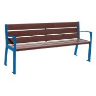 Banc Silaos 1.80 m accoudoirs acier/plastique recyclé lames - Procity
