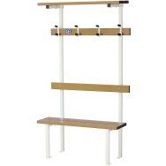 Banc vestiaire sur pieds patères porte sac assise bois - GES