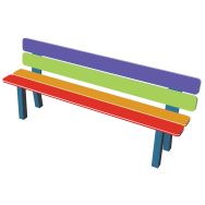 Banc arc en ciel HPDE 1,25 m - maternelle