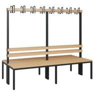 Banc bois - 8 à 16 patères - Double face - CP