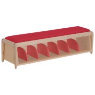 Banc d'accueil assise bois coloris rouge U321/hêtre
