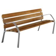 Banc fauteuil Néo bois exotique/fonte - Benito
