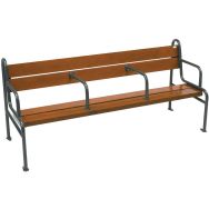 Banc grand confort 180 cm pieds tube acier - lames bois res.acajou