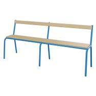 Banc hêtre massif avec dossier 160 cm T5 - bleu