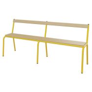 Banc hêtre massif avec dossier 160 cm T5 - jaune