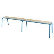 Banc hêtre massif sans dossier 200 cm T5 - bleu