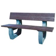 Banc plastique recyclé Parc Eco marron / pieds gris - livré en kit