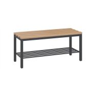 Banc vestiaire bois grille chaussures largeur 150 cm