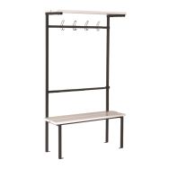 Banc vestiaire lattes PVC 1 ou 2 m 4 patères Simple face l'unité