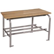 Bancs simple lattes bois 1 2 m grille porte-sac à l'unité