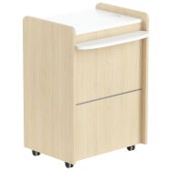 Banque accueil mobile Eden L/P 80 x 60 cm chêne clair plateau blanc