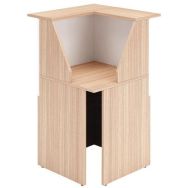 Banque d'accueil Musa Module d'angle 76 x 117 cm Noyer