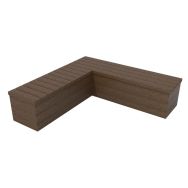 Banquette Eden 180x180 angle gauche plastique recyclé - Espace Urbain
