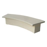 Banquette TRASSY courbée 1.92 m béton blanc sablé ton pierre