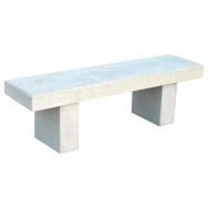 Banquette SOREL droite 2 m béton blanc sablé ton pierre