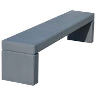 Banquette YORK droite 2 m béton gris basalte