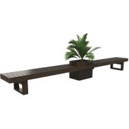 Banquette contemporaine jardinière plastique recyclé - Espace Urbain