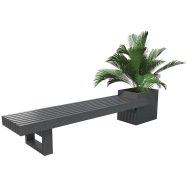 Banquette contemporaine jardinière plastique recyclé - Espace Urbain