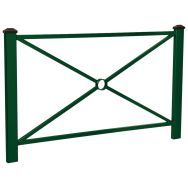 Barrière Pagode 1.58 m - 2 pommeaux noirs - zinc vert 6005