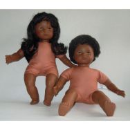 Bébé africain garçon 40 cm avec cheveux