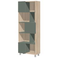Bibliothèque Identité 3 portes 70x185 cm Pin/eucalyptus