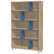 Bibliothèque Identité s/s portes 120x185 cm Chêne/bleu brume
