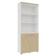 Bibliothèque haute bois IDEA 2 portes basses - Quadrifoglio