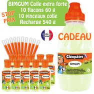 Biogum ensemble de 10 flacons 60 ml CLÉOPÂTRE avec applicateur + 1 flacon 570 g gratuit
