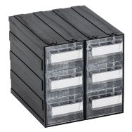 Bloc-tiroirs Modèle 22,5x26,3x22,8 Nb de tiroirs: 6 Transparent