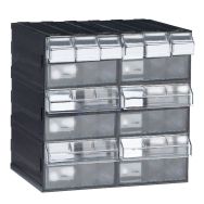 Bloc-tiroirs Modèle 34x27x34 Nb de tiroirs: 6 Transparent