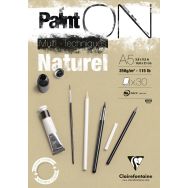 Bloc 30 feuilles PaintON Naturel 250g - Clairefontaine