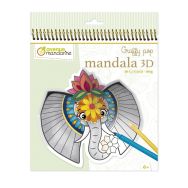 Bloc 36 mandalas 3D animaux sauvage à colorier