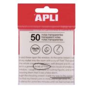 Bloc 50 feuilles notes adhésives transparentes 75x75mm blanc