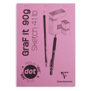 Bloc GraF'iT DOT 90g 160 pages couverture rose - Clairefontaine