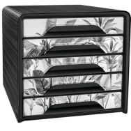 Bloc de classement 5 tiroirs Smoove Tropical noir - CEP