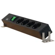 Bloc multiprises pour 4 prises typ FR noir