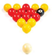 Boite 16 Billes Billard Jeu Pool Anglais Rouge/Jaune 50,8 mm