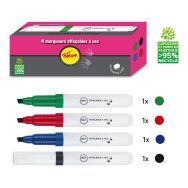 Boite 4 marqueurs effaçables à sec PICHON pointe biseautée