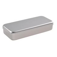 Boite en alumimium rectangulaire grise couvercle - Holtex