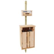 Borne Toutoubois avec distributeur sachet rouleau - poubelle 35L - bois