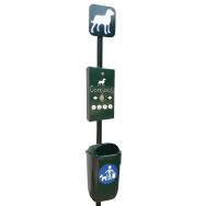 Borne de propreté avec corbeille 50L - vert 6009 - Manutan Expert